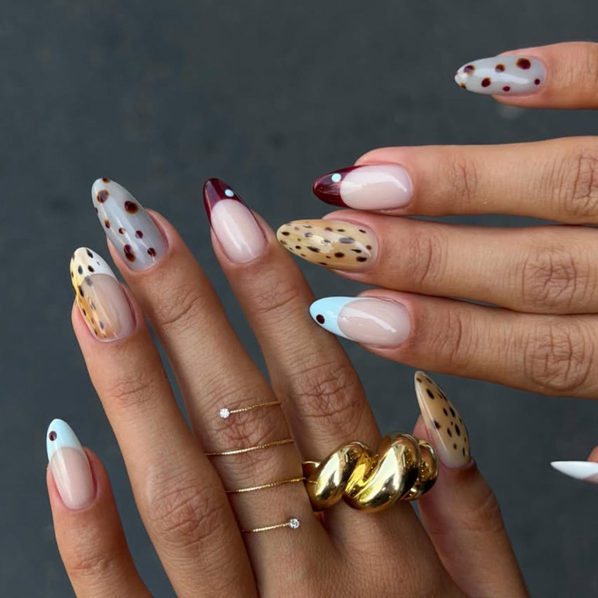 Artistic Stiletto Press-On Nail Design Acalora