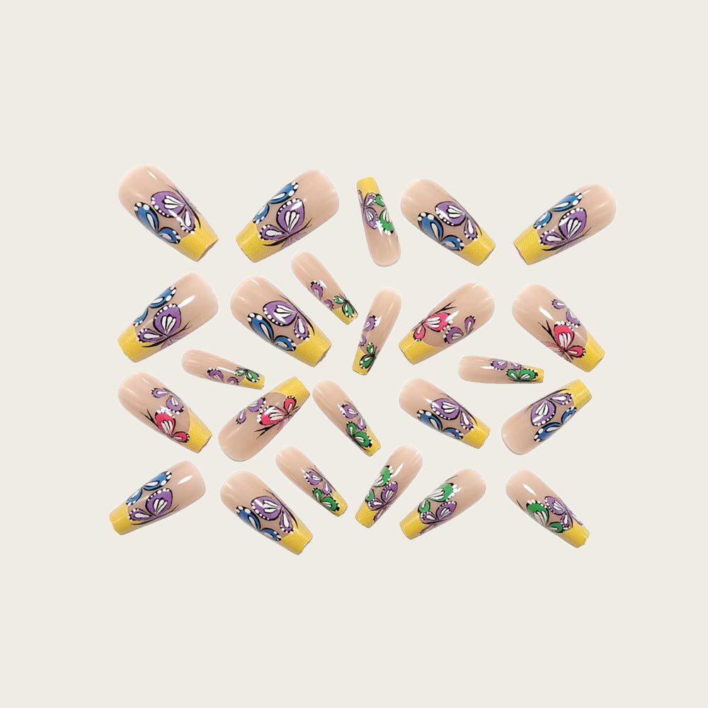 Nail set with intricate butterfly design Acalora