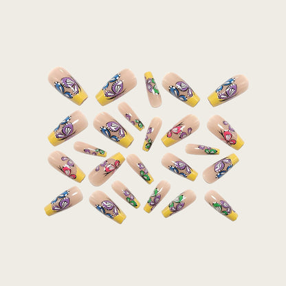 Nail set with intricate butterfly design Acalora