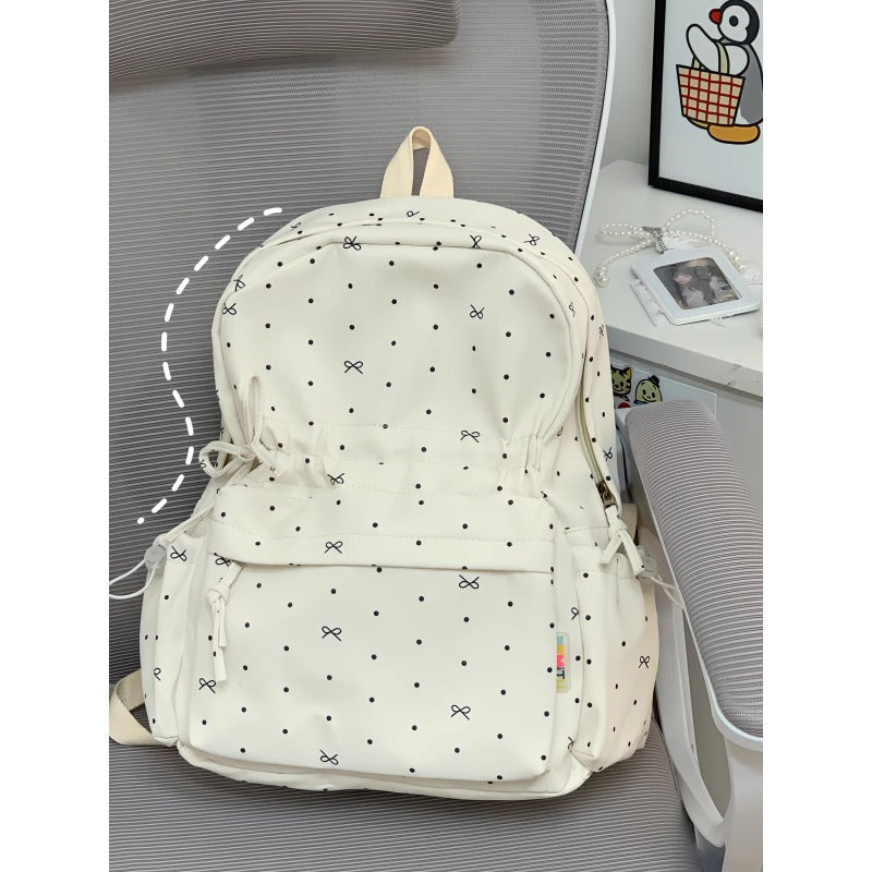 Stylish Polka Dot Casual Backpack Acalora