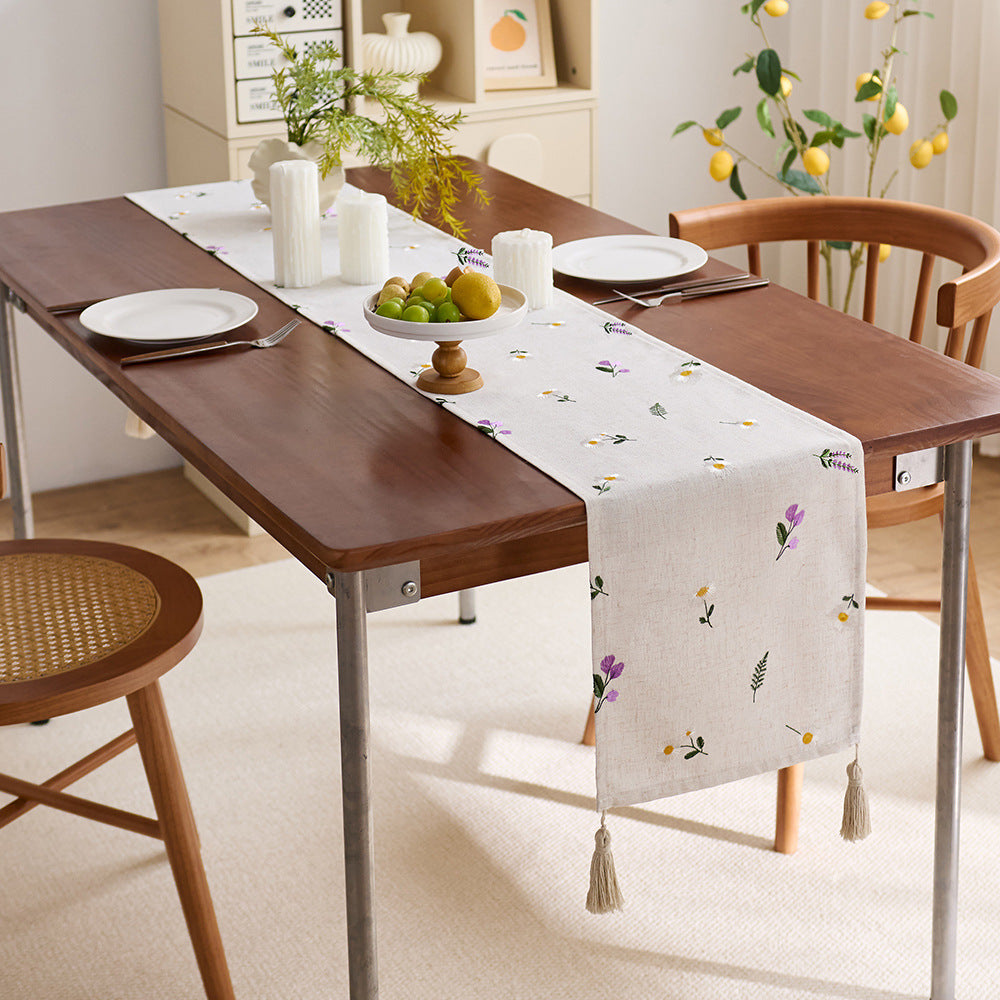 Elegant Tassel Trim Tablecloth