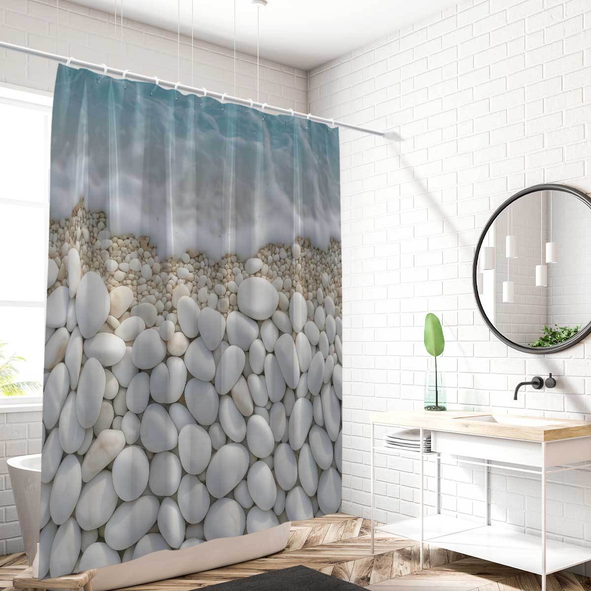 Coastal-Inspired Artistic Shower Curtain