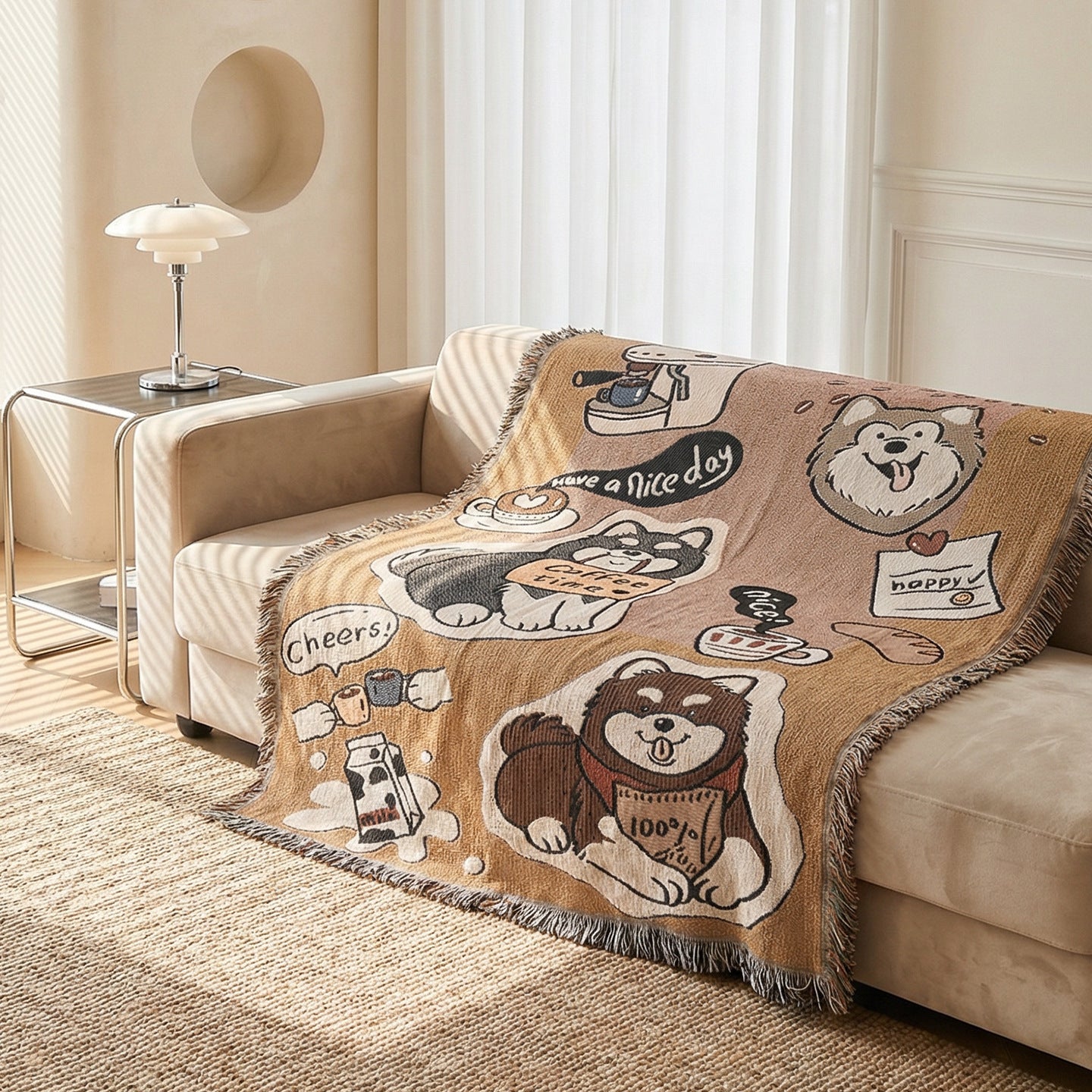Cozy Cartoon-Inspired Throw Blanket