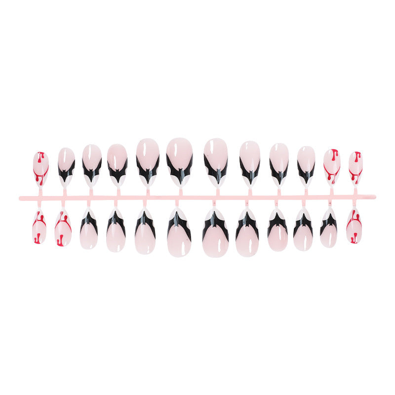 Artistic Press-On Nail Set with Unique Graphic Designs Acalora