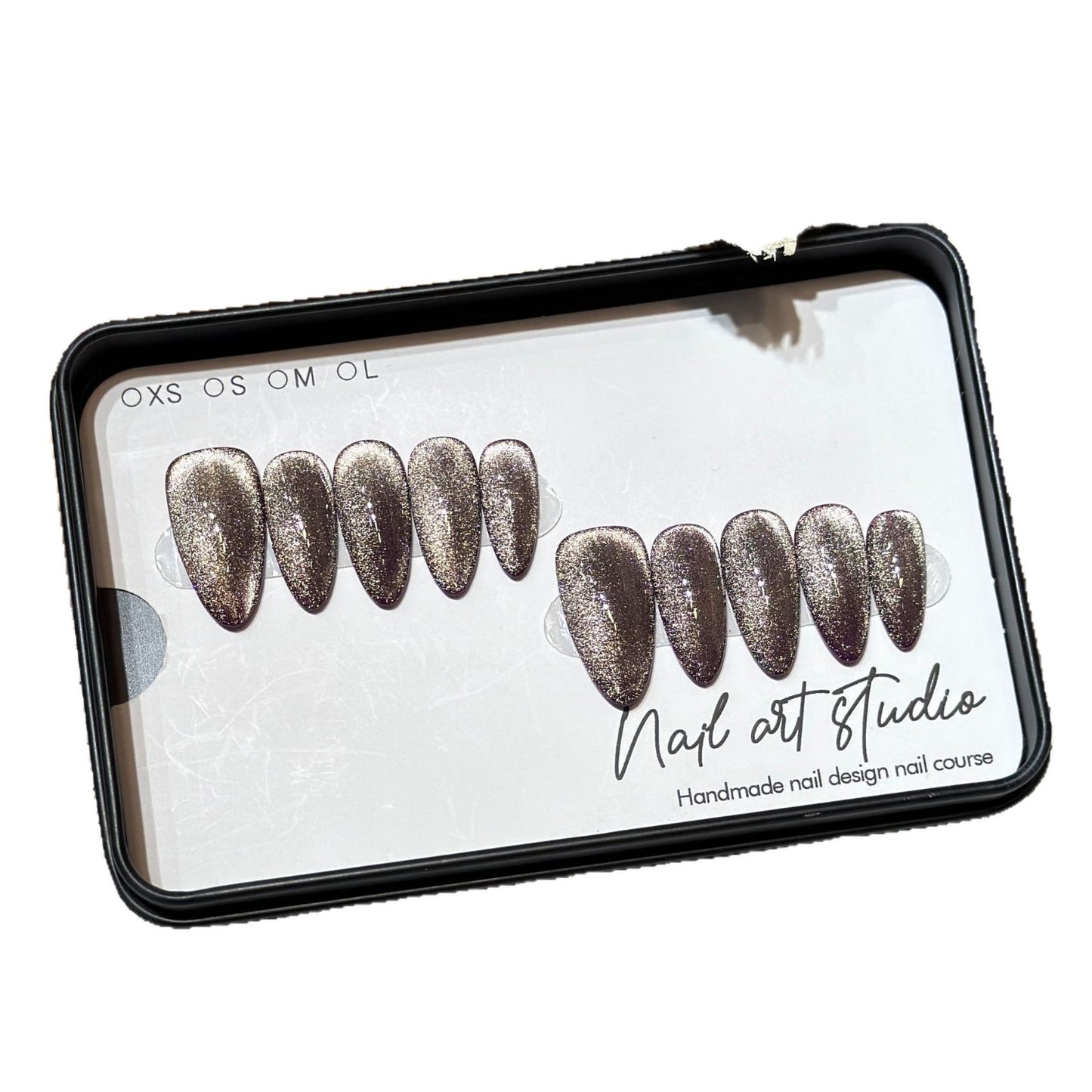 Glamorous Stiletto Press-On Nail Set with Glitter Finish Acalora