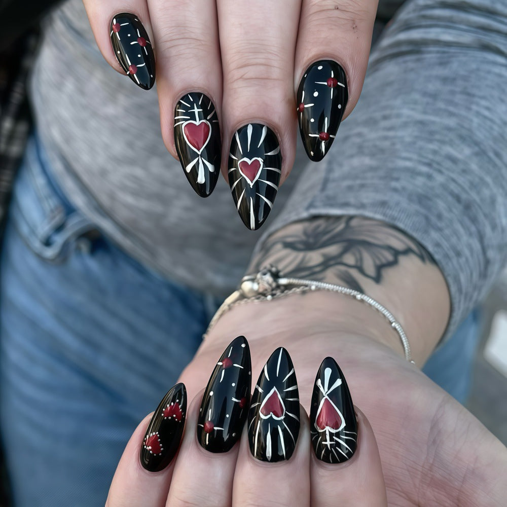 Creative heart design press-on nails Acalora
