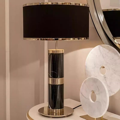 Elegant Modern Marble Table Lamp with Metallic Accents