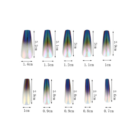Trendy gradient design artificial nails Acalora
