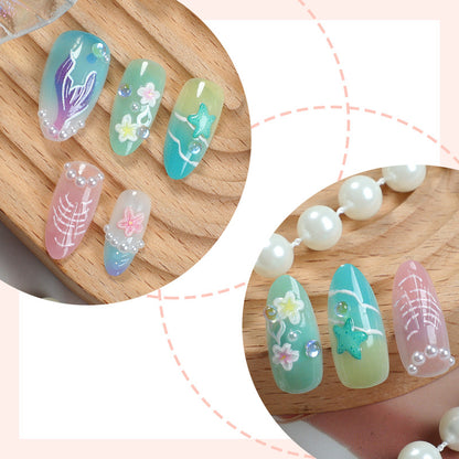 Artistic Underwater-Themed Press-On Nails Acalora