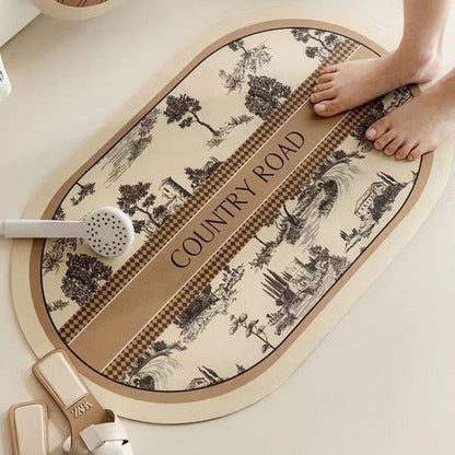 Elegant Country-Themed Bathroom Mat