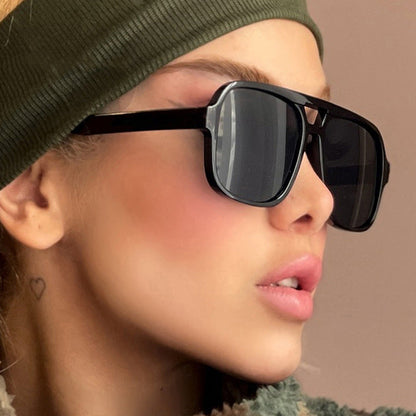 Women's modern square sunglasses with stylish transparent frame Karnz