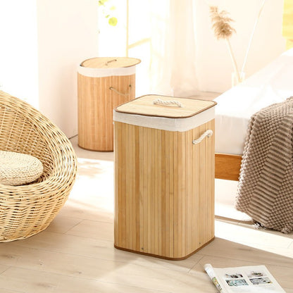 Laundry basket made of natural bamboo by Acalora