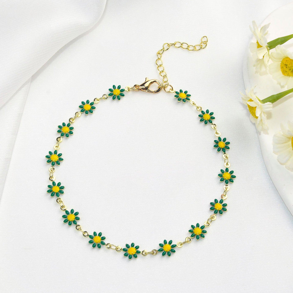Colorful Floral Chain Bracelet Acalora
