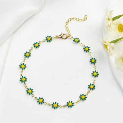 Colorful Floral Chain Bracelet Acalora