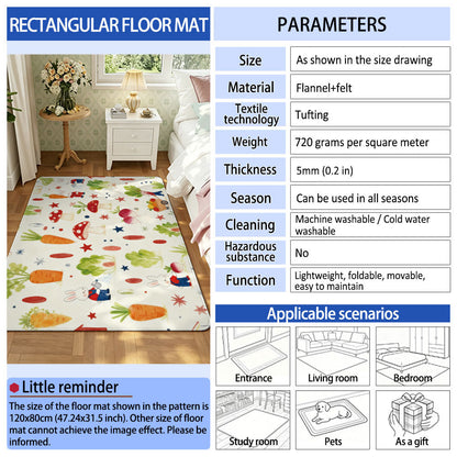 Unisex Playful Garden-Themed Area Mat