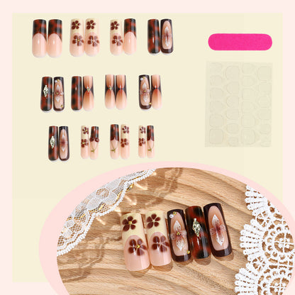 Floral Press-On Nail Set Acalora