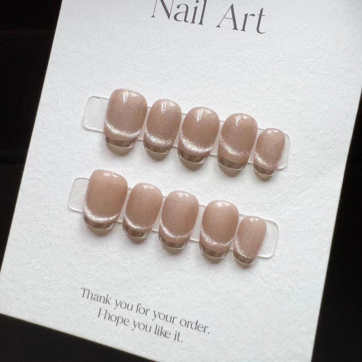 Elegant Press-On Nail Set with Sparkling Design Acalora