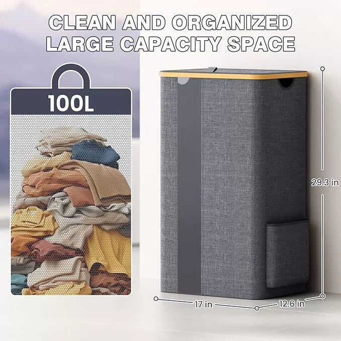 Practical laundry container with removable mesh bag Acalora
