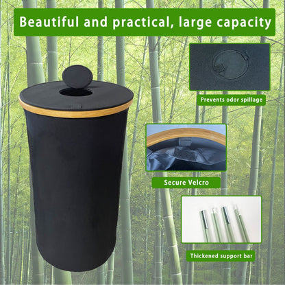 Waste bin with bamboo lid Acalora