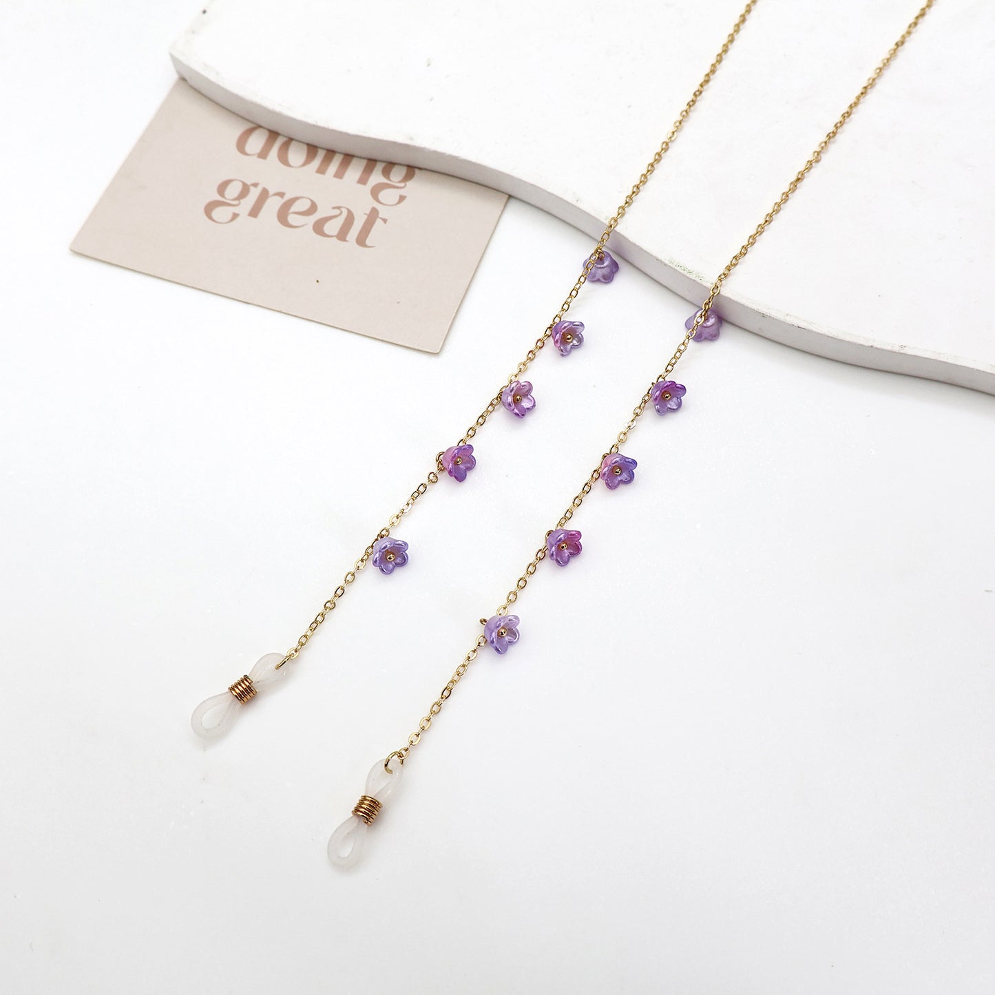 Floral Embellished Eyewear Chain Acalora