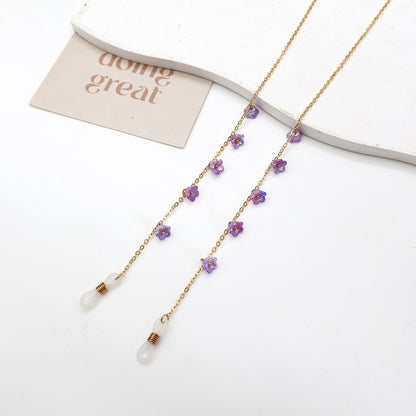 Floral Embellished Eyewear Chain Acalora