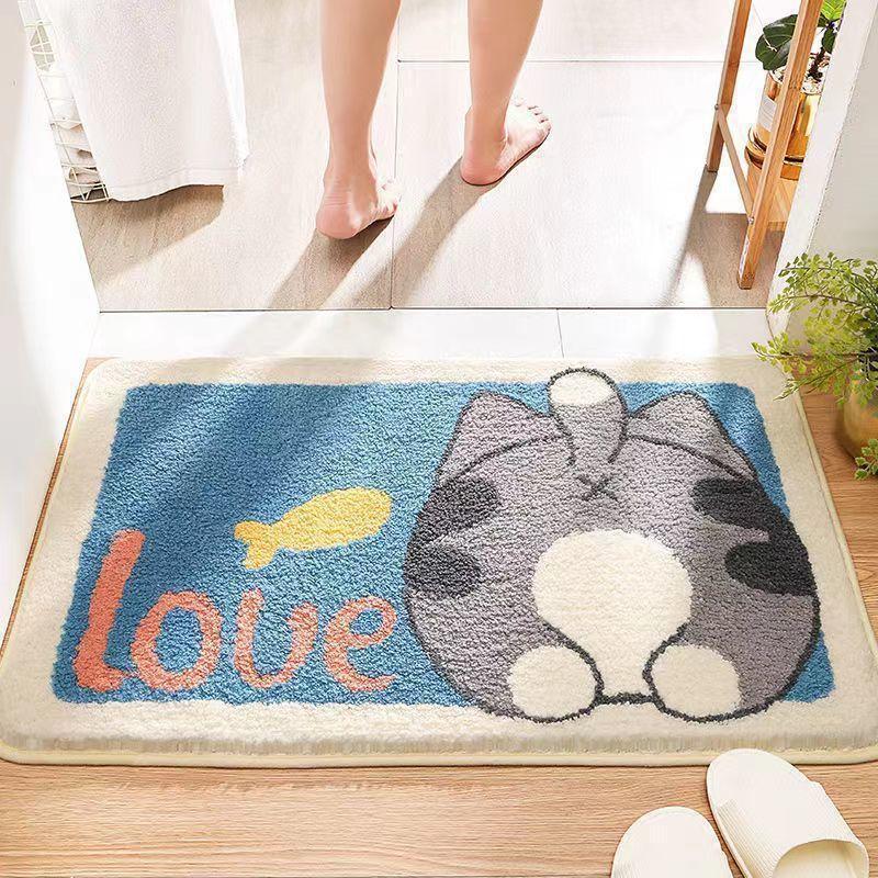 Cute Cartoon Bunny-Themed Bath Mat