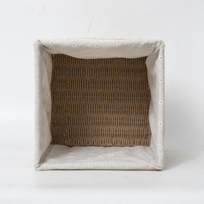 Storage basket made of woven material