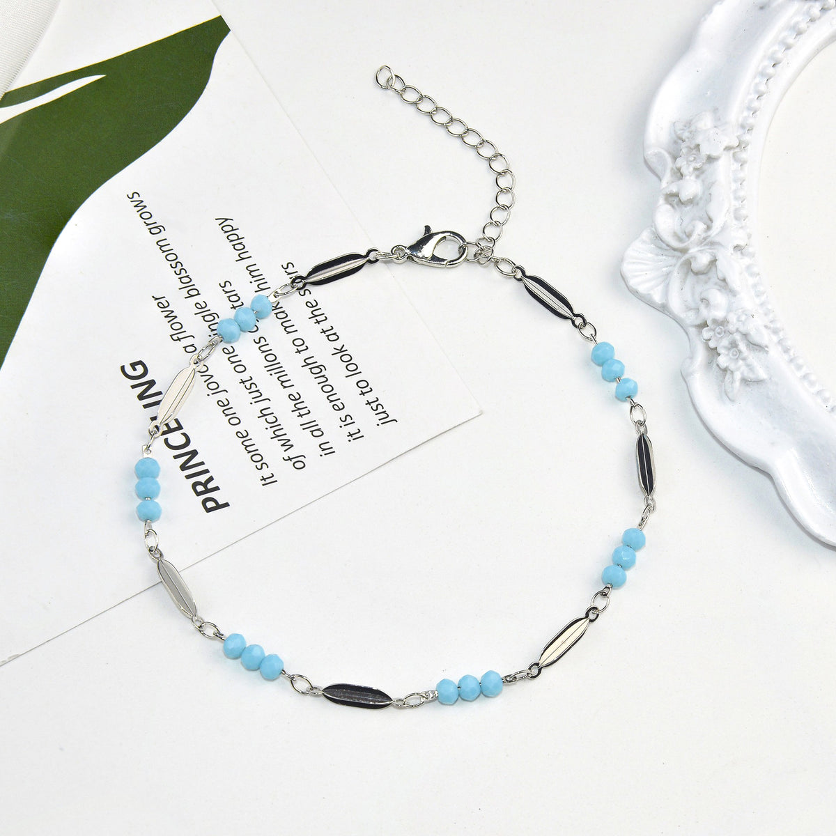Elegant Beaded Anklet Acalora