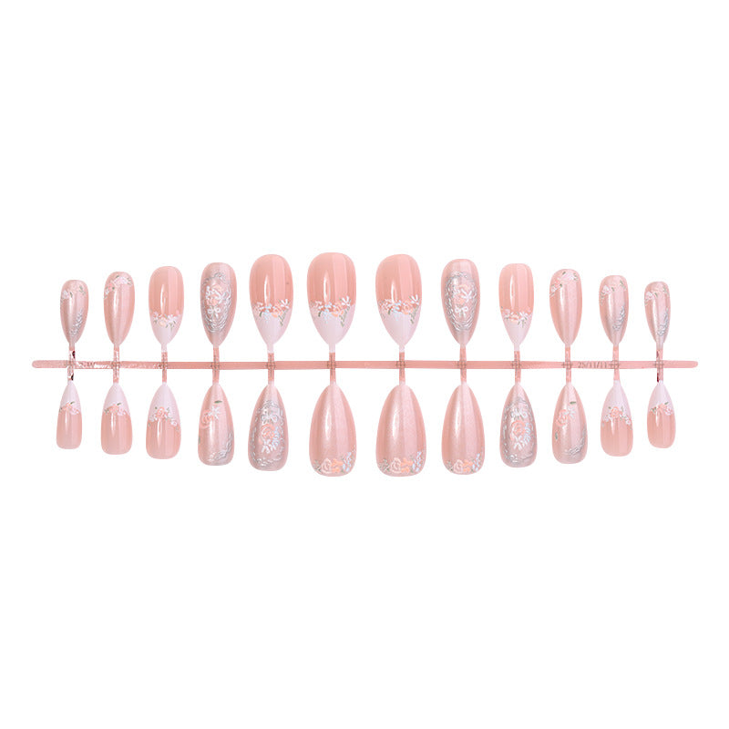Elegant Floral Press-On Nail Art Ensemble Acalora