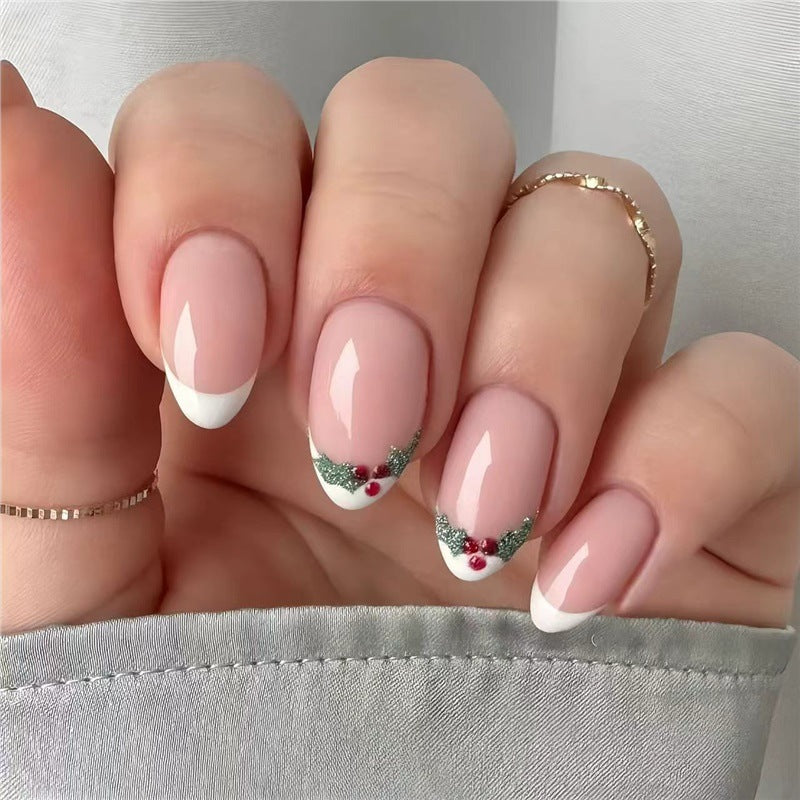 Holiday-Themed French Tip Nail Art Acalora