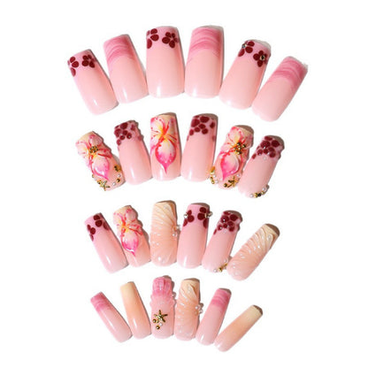 Acrylic nail set with exclusive flower design and sparkling accents Acalora