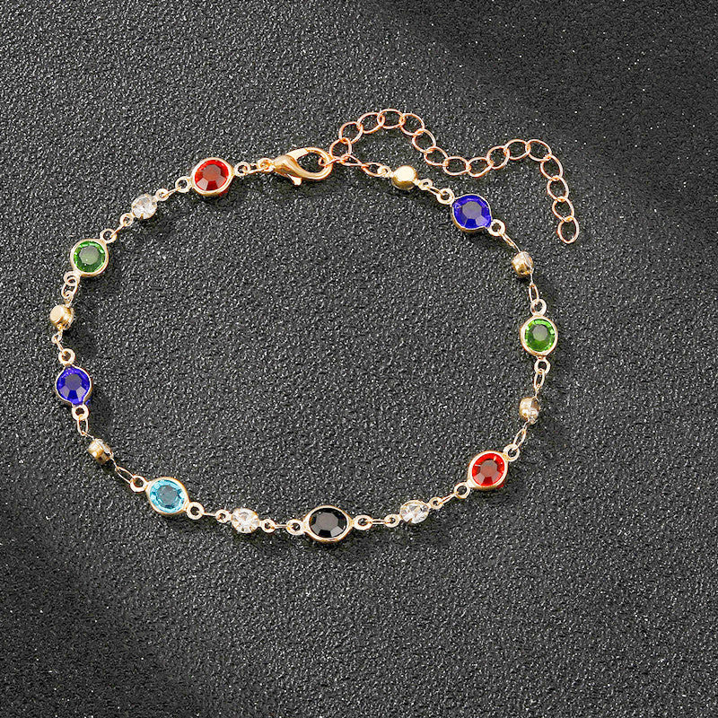 Elegant Rhinestone Chain Anklet Acalora