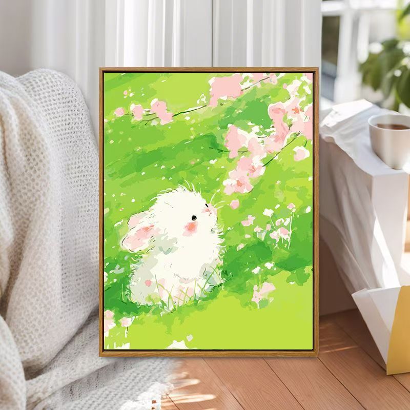 Whimsical Bunny Illustration Canvas Art