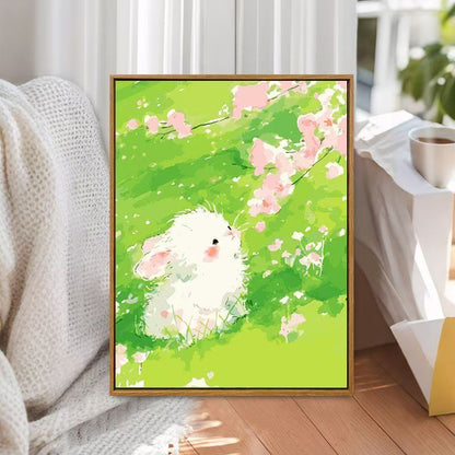 Whimsical Bunny Illustration Canvas Art