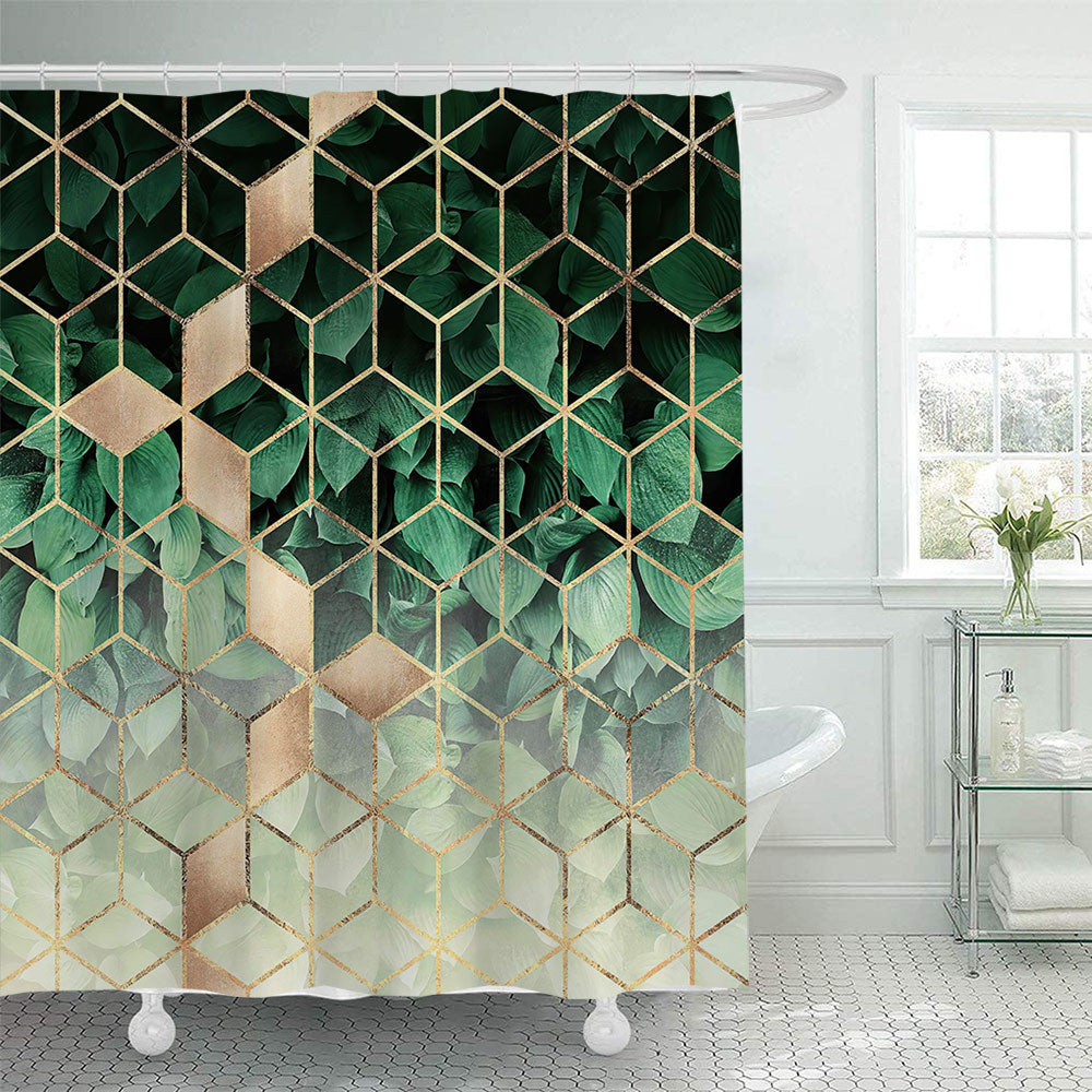 Textured Mosaic Pattern Shower Curtain