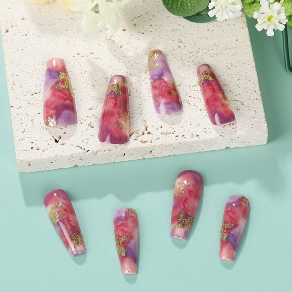 Elegant artificial nails with glitter accents Acalora