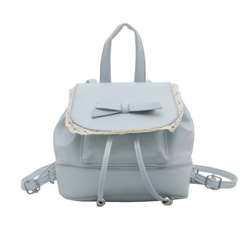 Cute Lace-Trimmed Mini Backpack Acalora