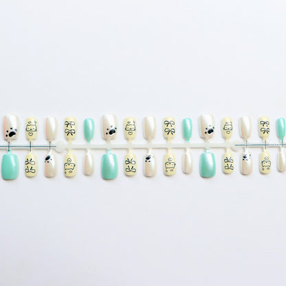 Whimsical Animal-Themed Press-On Nail Art Acalora