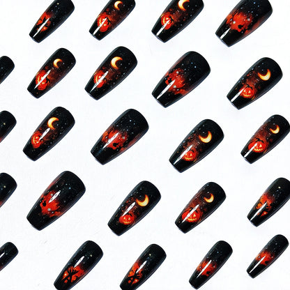 Halloween-Themed Glow-in-the-Dark Nail Art Acalora