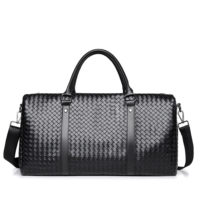 Elegant Braided Leather Duffel Bag Acalora