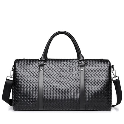 Elegant Braided Leather Duffel Bag Acalora