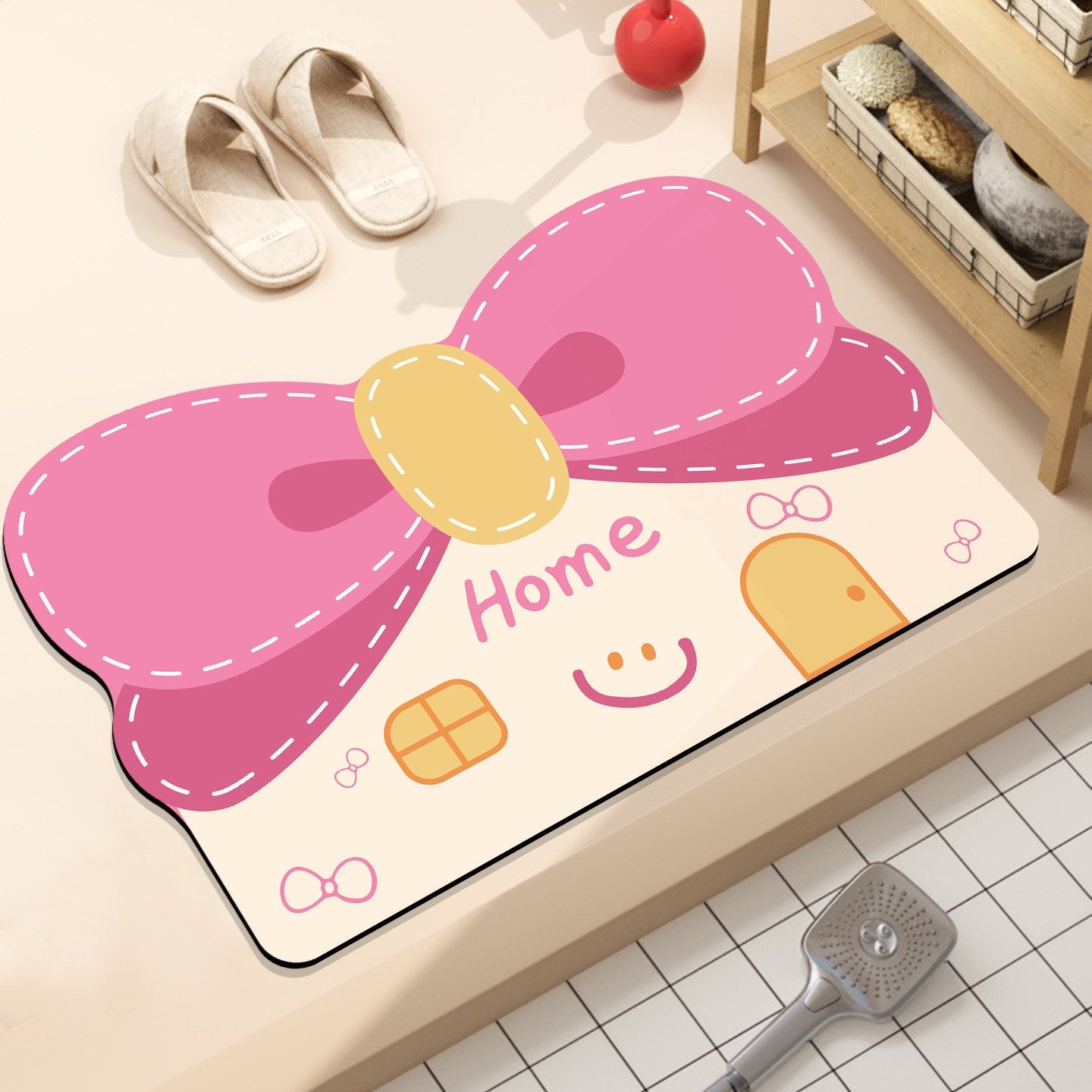Playful Hamburger-Themed Bath Mat