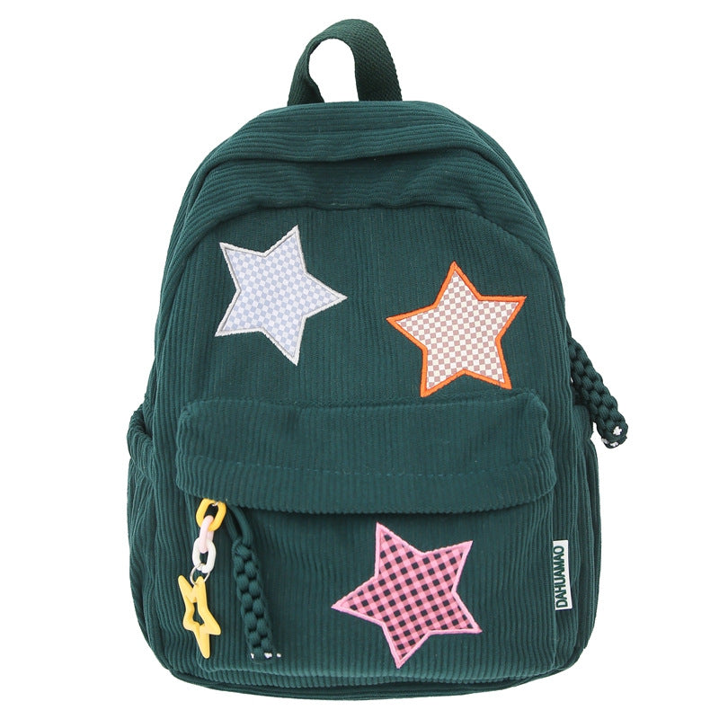 Casual Star-Embellished School Backpack Bowlift