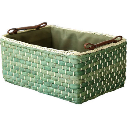 Handcrafted organizer basket with two handles Acalora