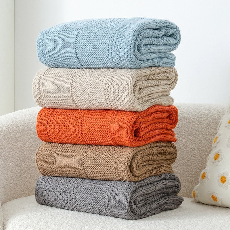 Textured Knit Throw Blanket