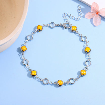 Decorative Gemstone Anklet Acalora