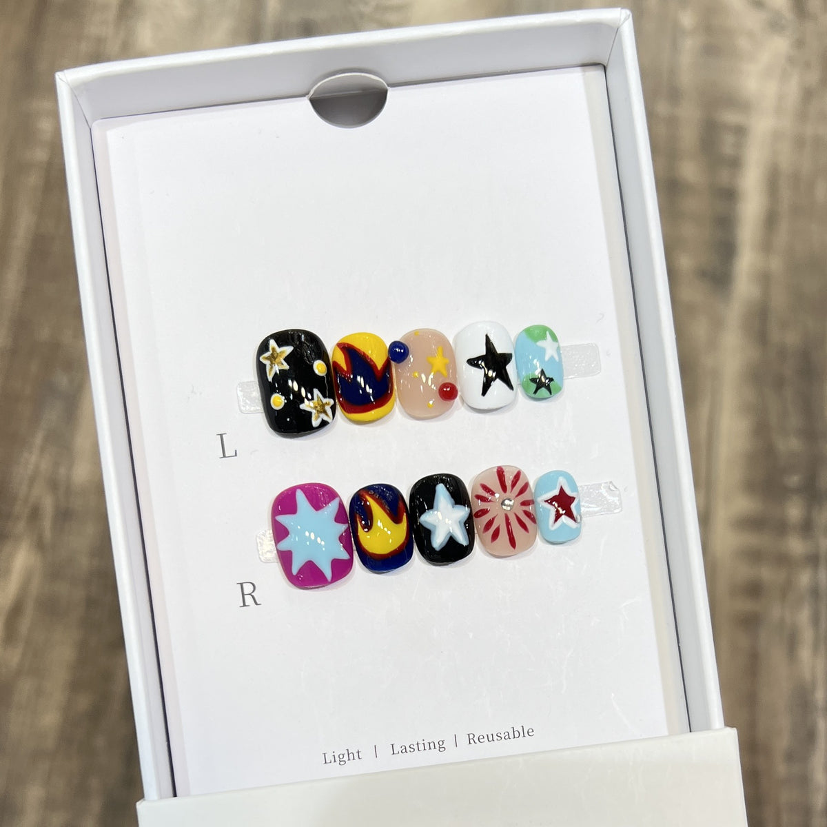 Cosmic-Themed Press-On Nail Art Set Acalora