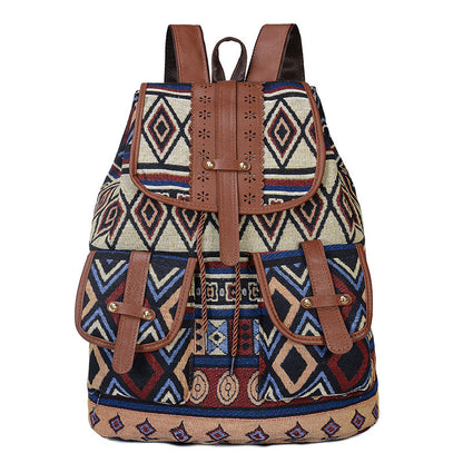 Bohemian Ethnic Print Backpack Acalora