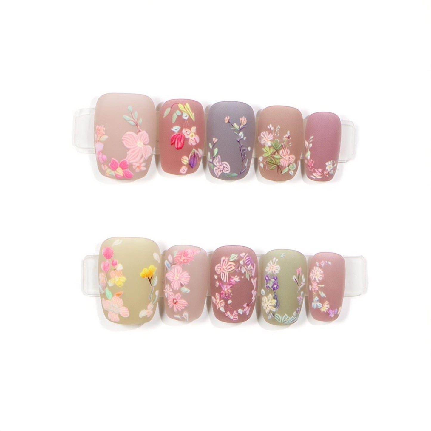 Artisan Flower-Designed Press-On Nail Set Acalora
