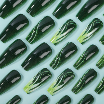 Creative nail art with green design Acalora